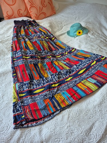 Boho maxirock mit buntem - boho-maxirock,